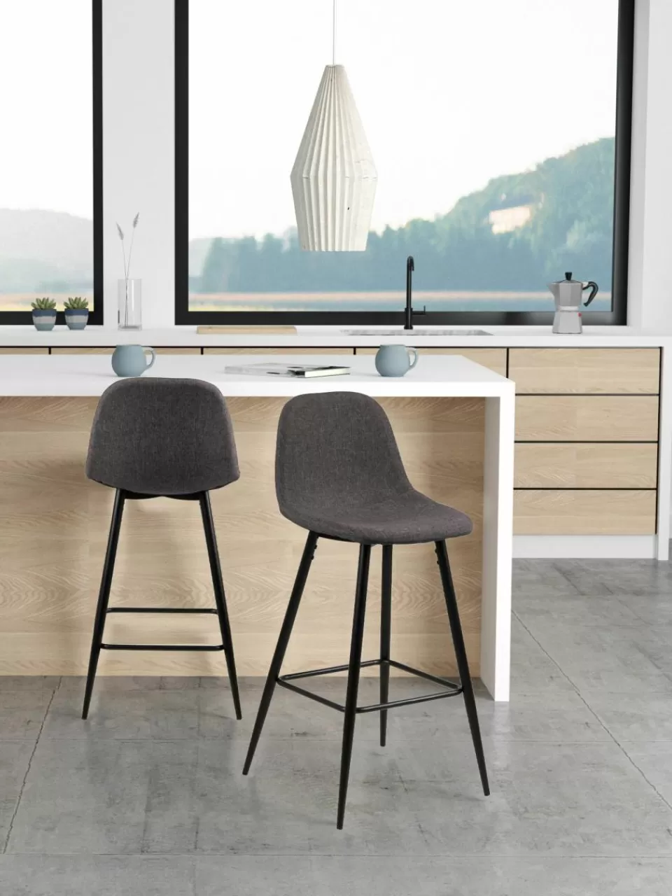 Westwing Barstoelen Wilma, 2 stuks | Stoelen | Barkrukken