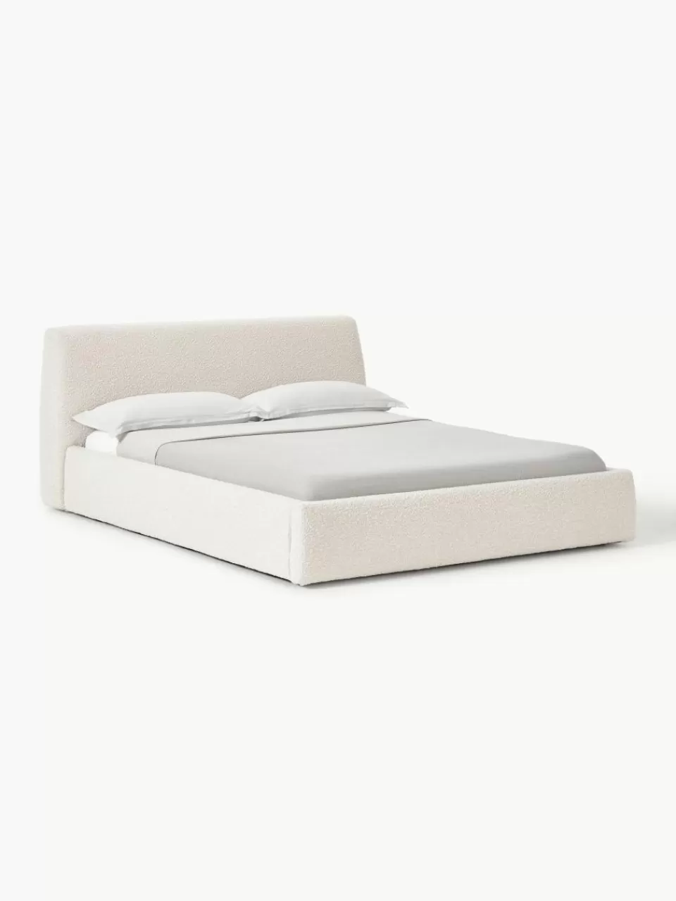 Westwing Collection Bouclé gestoffeerd bed Cloud | Bedden | Gestoffeerde Bedden