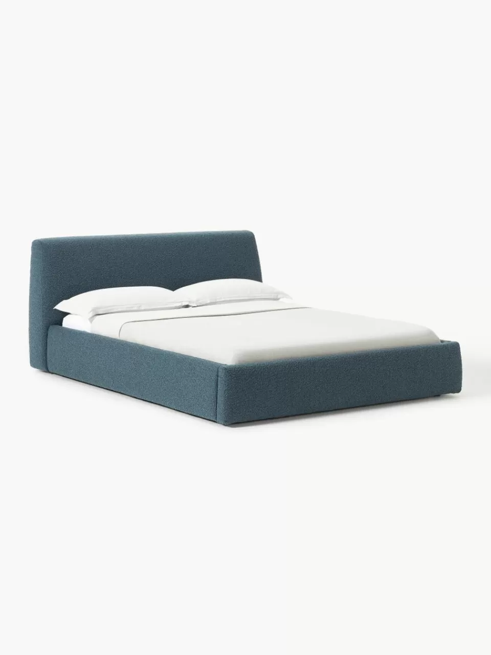 Westwing Collection Bouclé gestoffeerd bed Cloud met opbergruimte | Bedden | Gestoffeerde Bedden