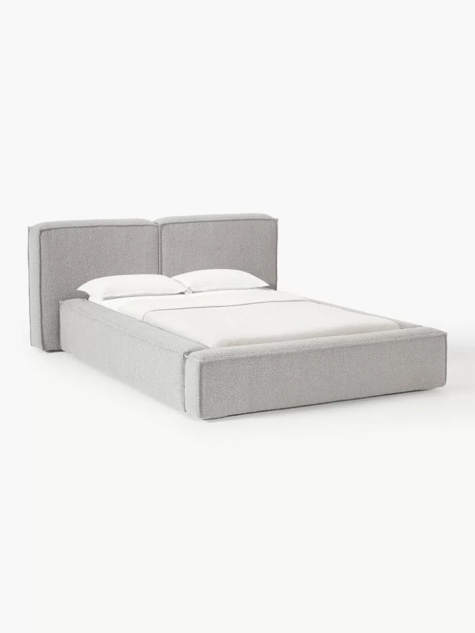 Westwing Collection Bouclé gestoffeerd bed Lennon | Bedden | Gestoffeerde Bedden