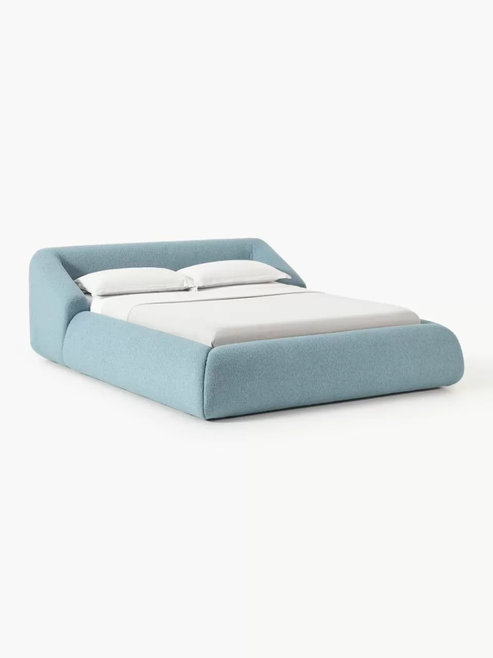 Westwing Collection Bouclé gestoffeerd bed Sofia | Bedden | Gestoffeerde Bedden