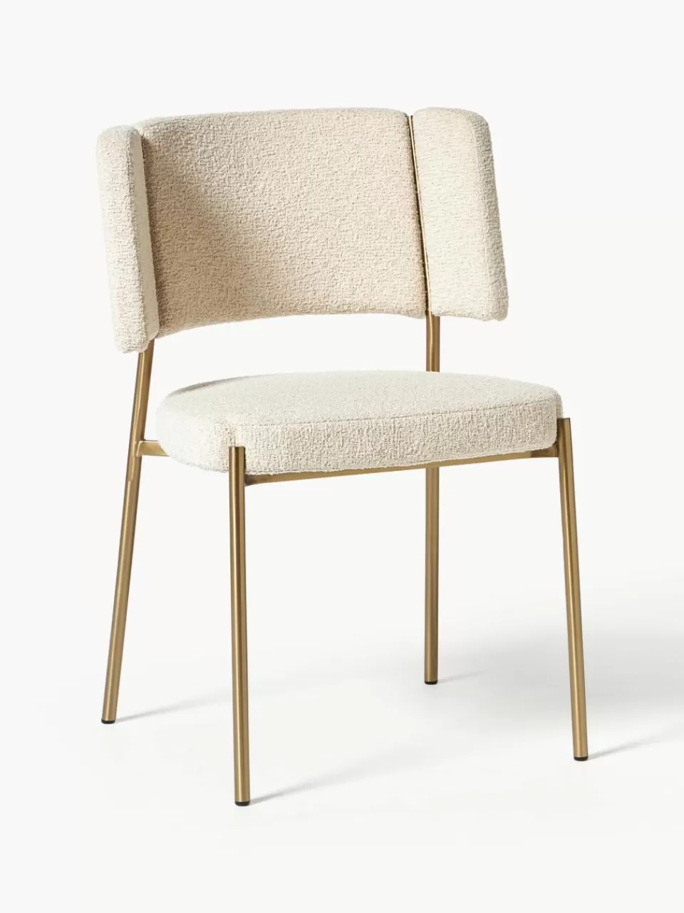 Westwing Collection Bouclé gestoffeerde stoelen Samantha, 2 stuks | Stoelen | Gestoffeerde Stoelen