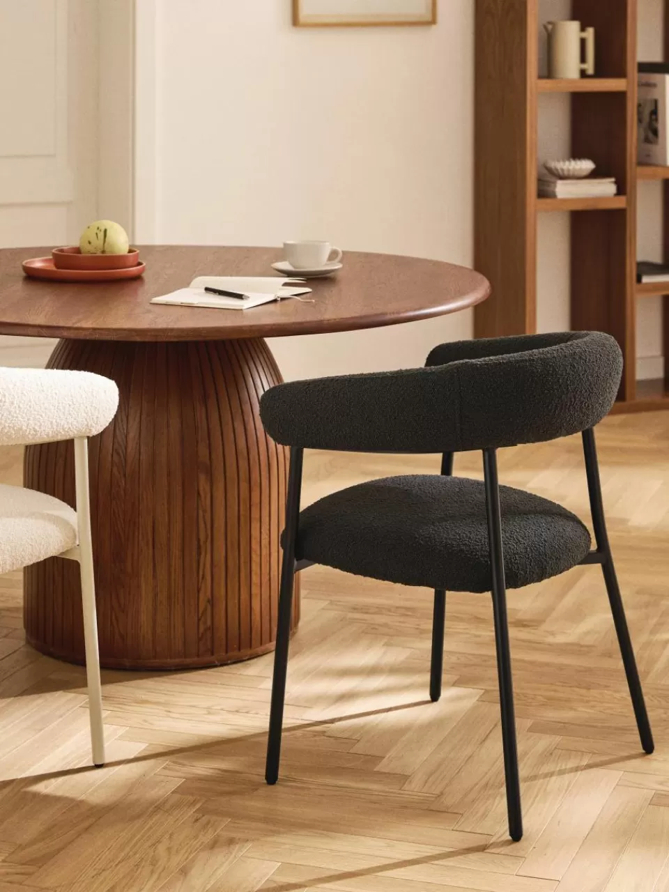 Westwing Collection Bouclé gestoffeerde stoelen Thiago, 2 stuks | Stoelen