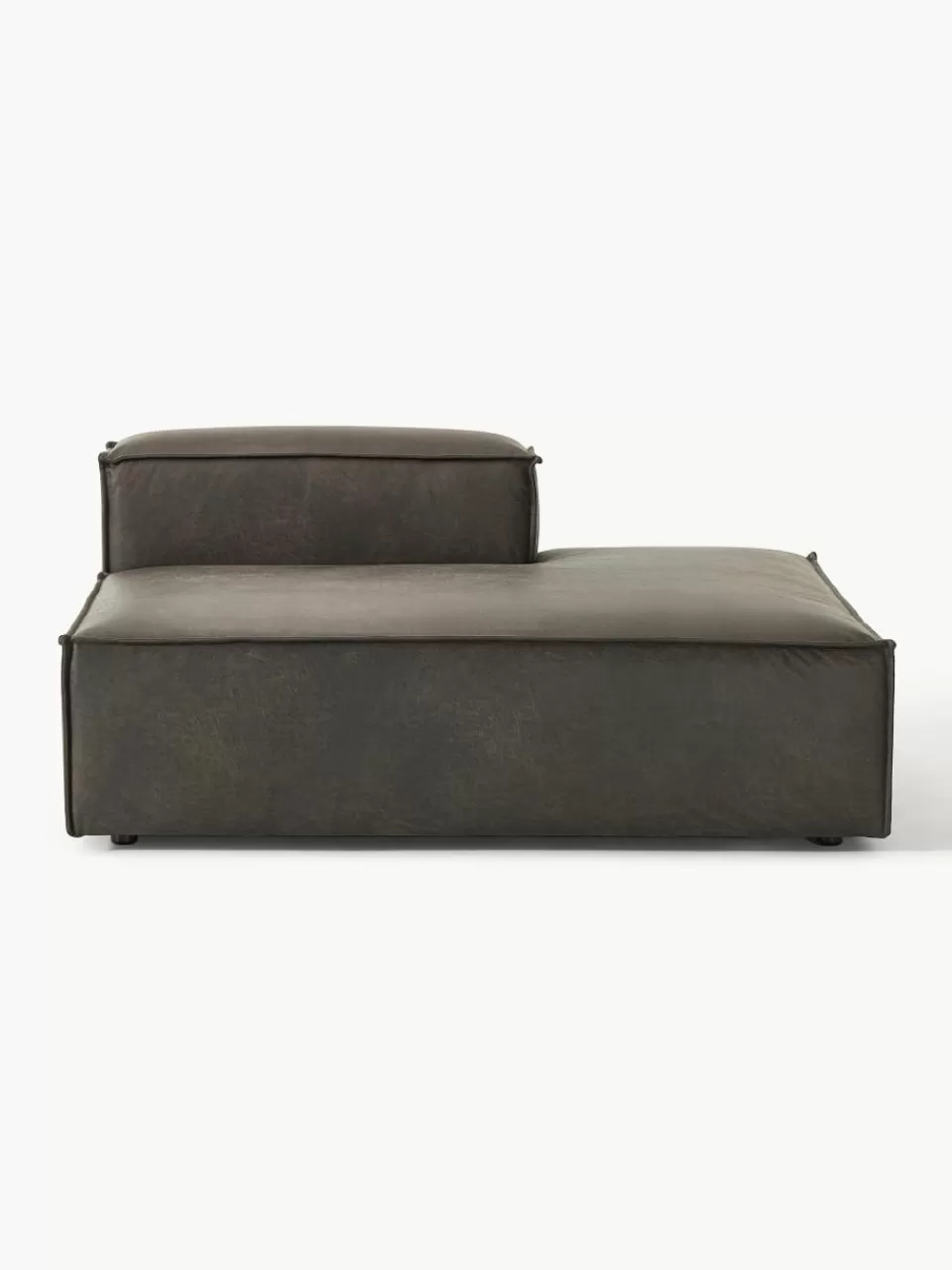 Westwing Collection Chaise longue module Lennon van gerecycled leer | Banken | Modulaire Banken