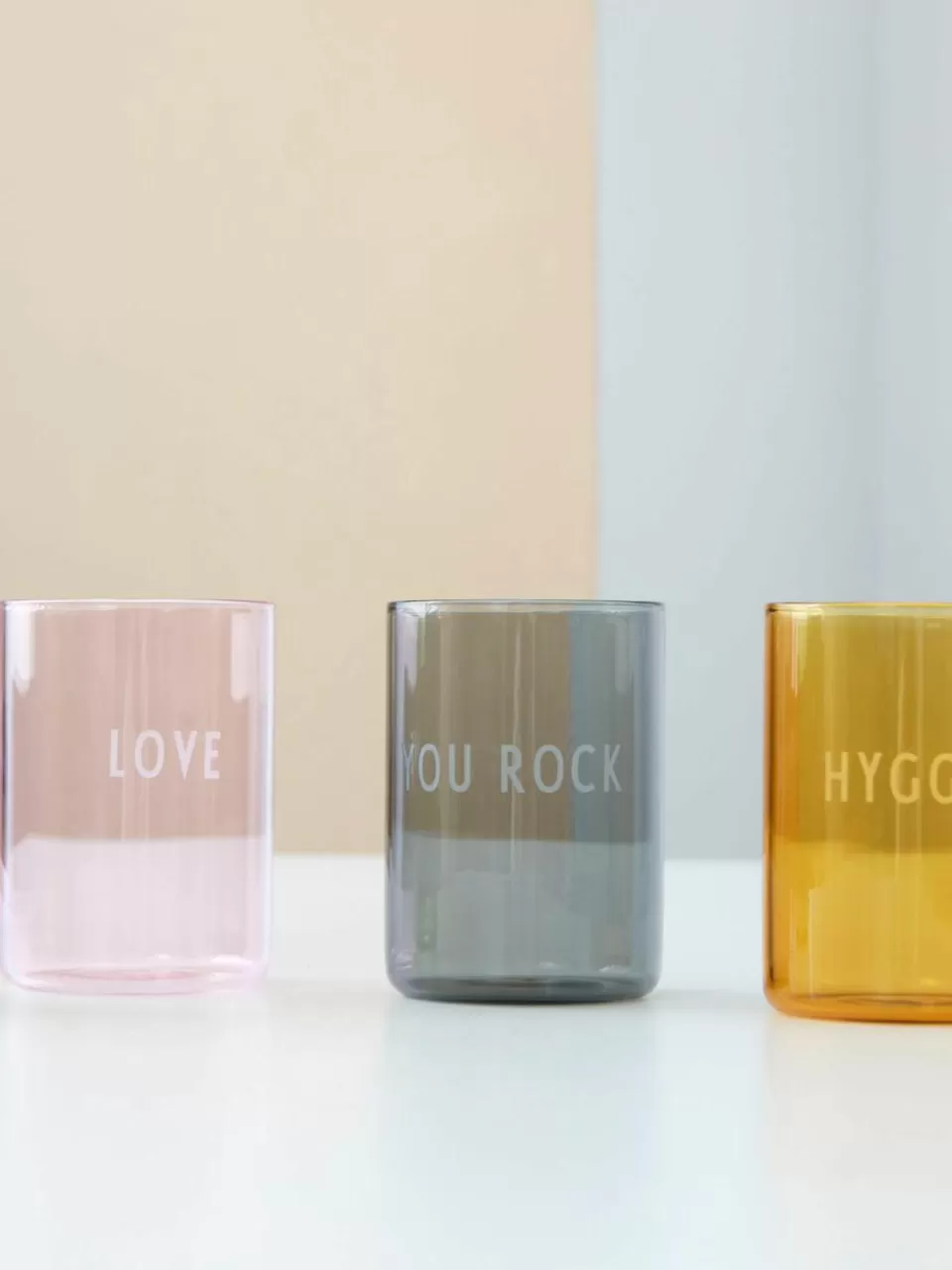 DESIGN LETTERS Designer waterglas Favourite LOVE met opschrift | Waterglazen | Servies