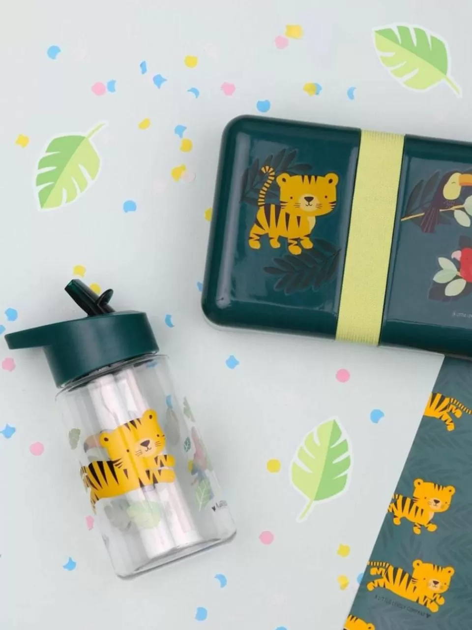 A Little Lovely Company Drinkfles Jungle Tiger | Broodtrommels & Flessen | Kinderservies & -Bestek