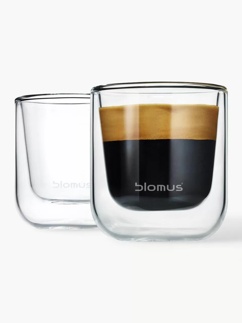 blomus Dubbelwandige glazen espressokopjes Nero, 2 stuks | Servies | Espressokopjes