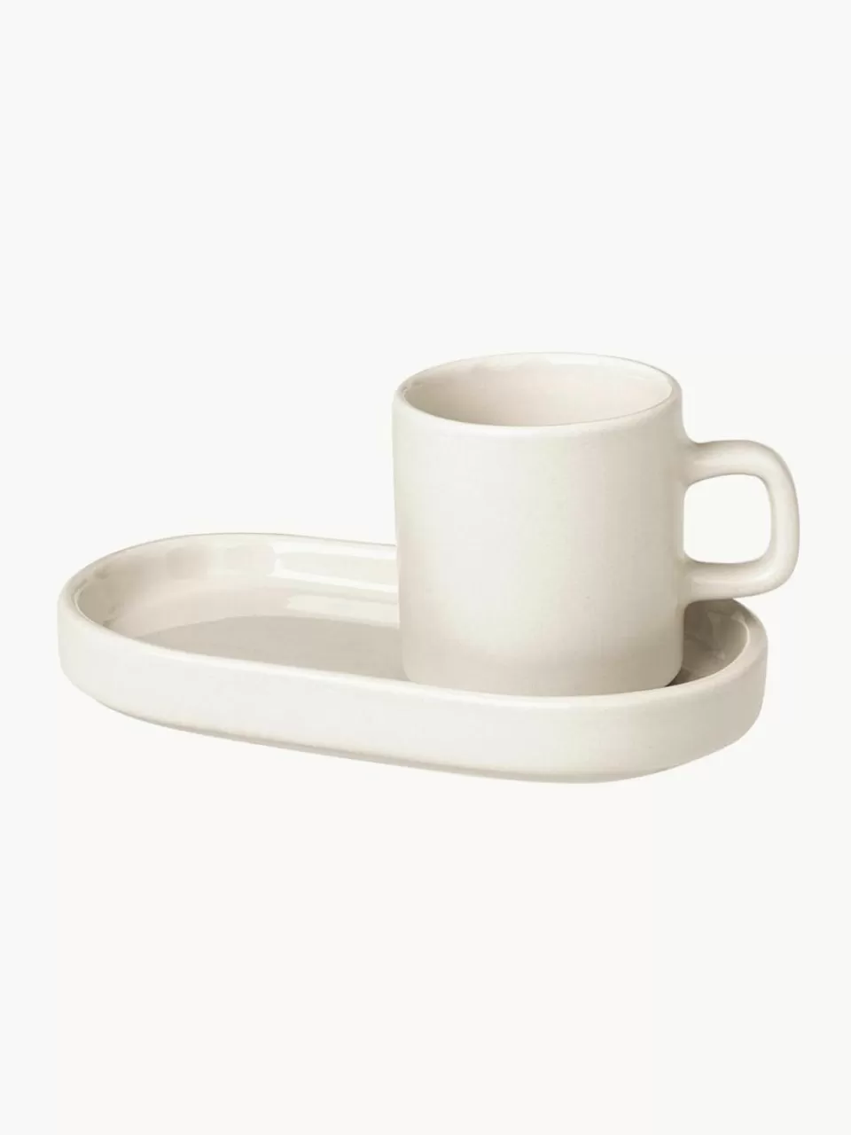 blomus Espresso kopjes Pilar met schoteltjes, 2 stuks | Servies | Espressokopjes