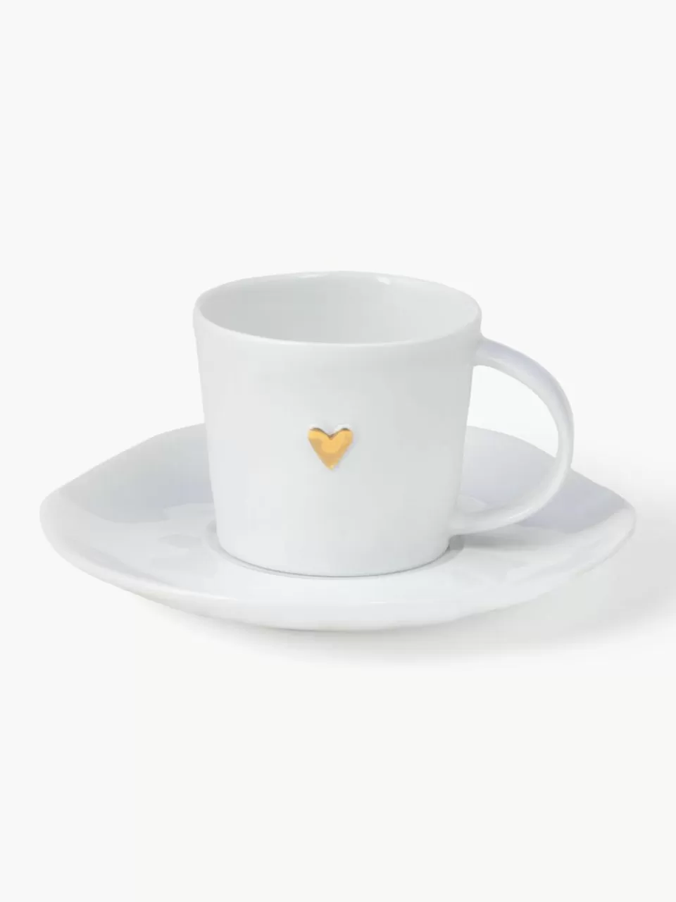 Westwing Espressokopje Heart met schoteltje van porselein | Espressokopjes | Servies