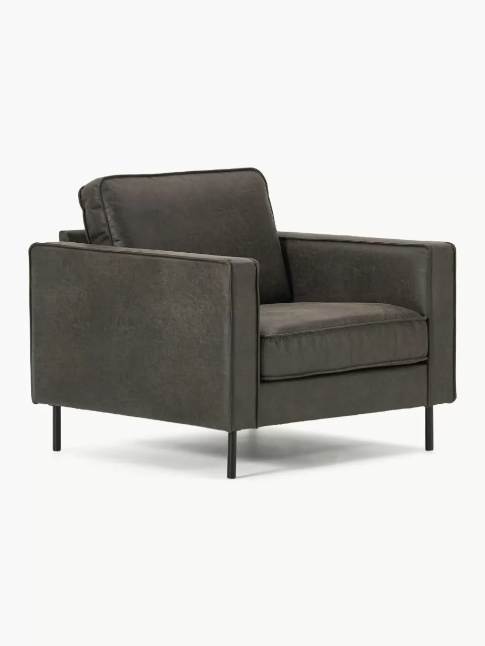 Westwing Collection Fauteuil Hunter van gerecycled leer | Fauteuils | Bank Fauteuils