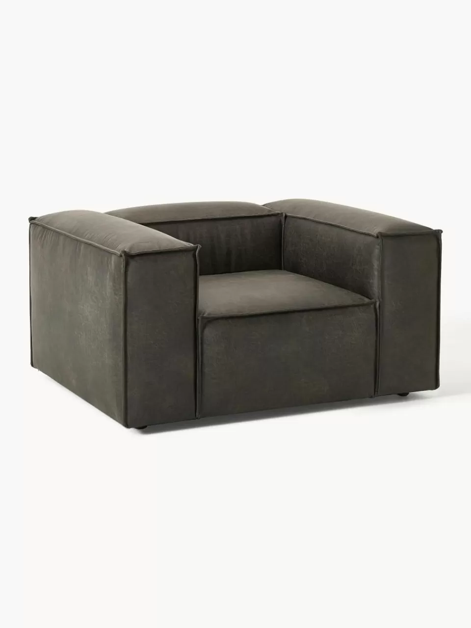 Westwing Collection Fauteuil Lennon van gerecycled leer | Fauteuils | Bank Fauteuils