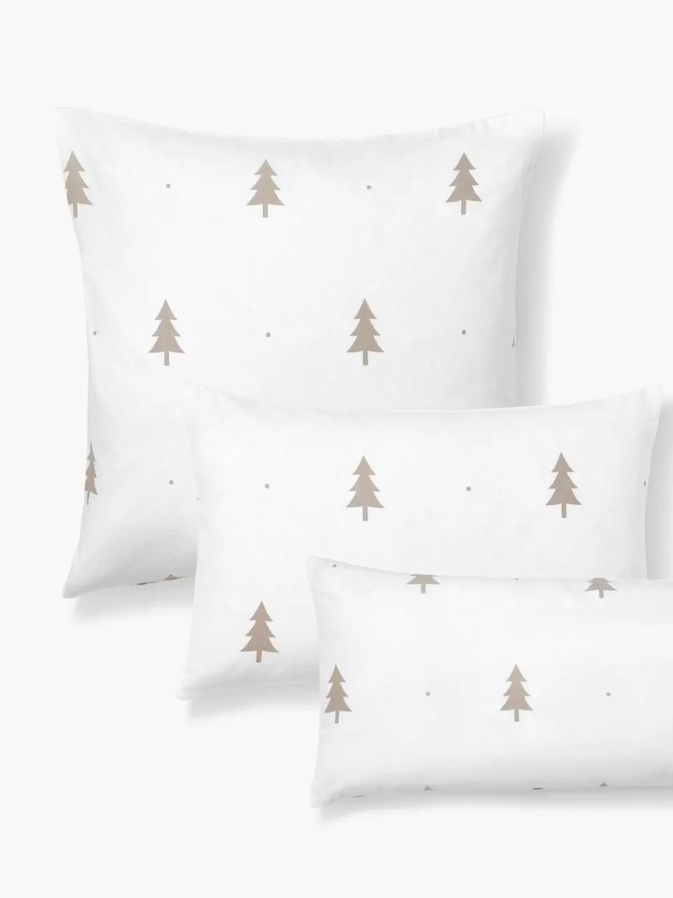 Westwing Collection Flanellen kussenhoes X-mas Tree met kerstmotief | Kussenslopen