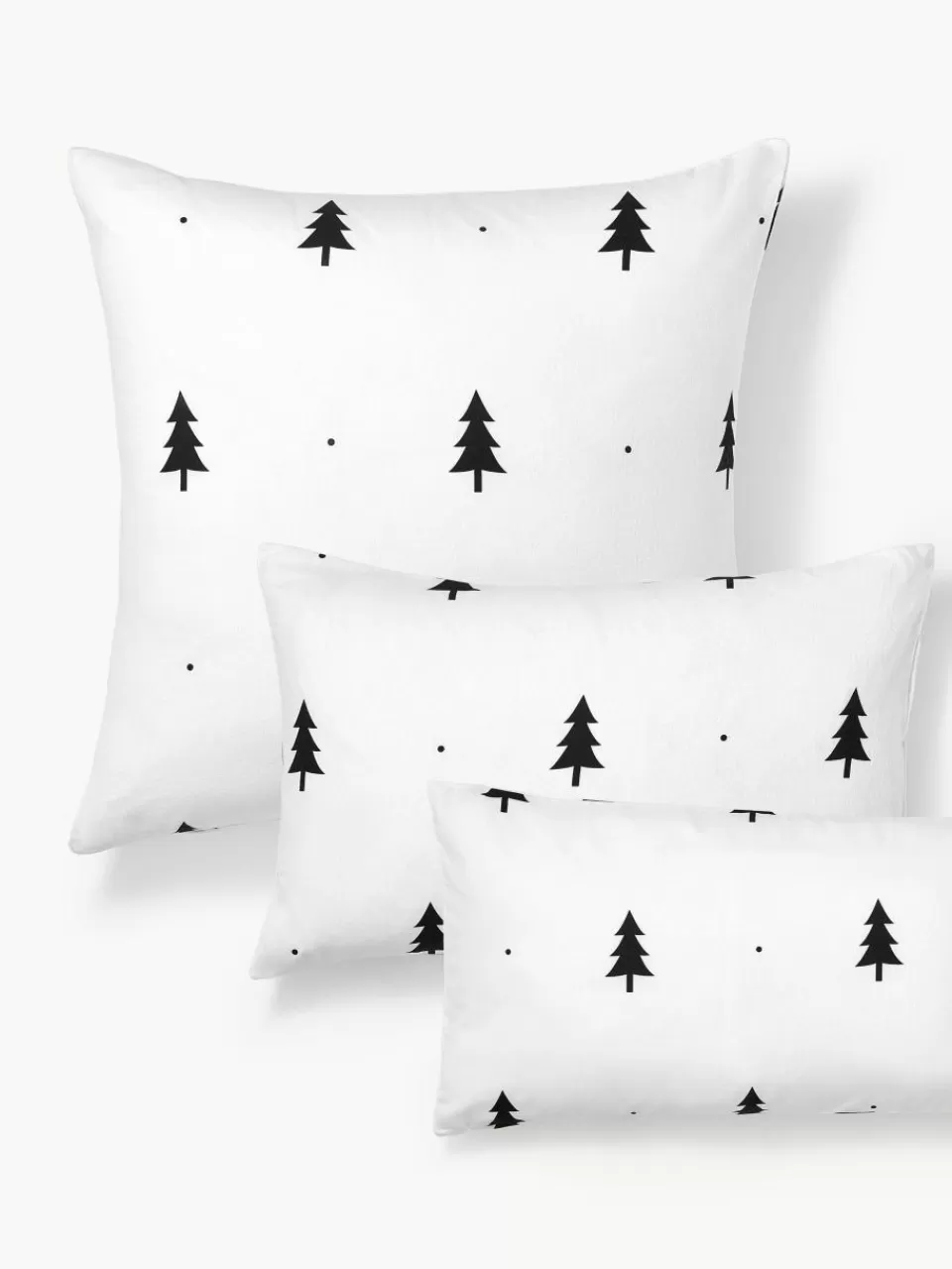 Westwing Collection Flanellen kussenhoes X-mas Tree met kerstmotief | Kussenslopen