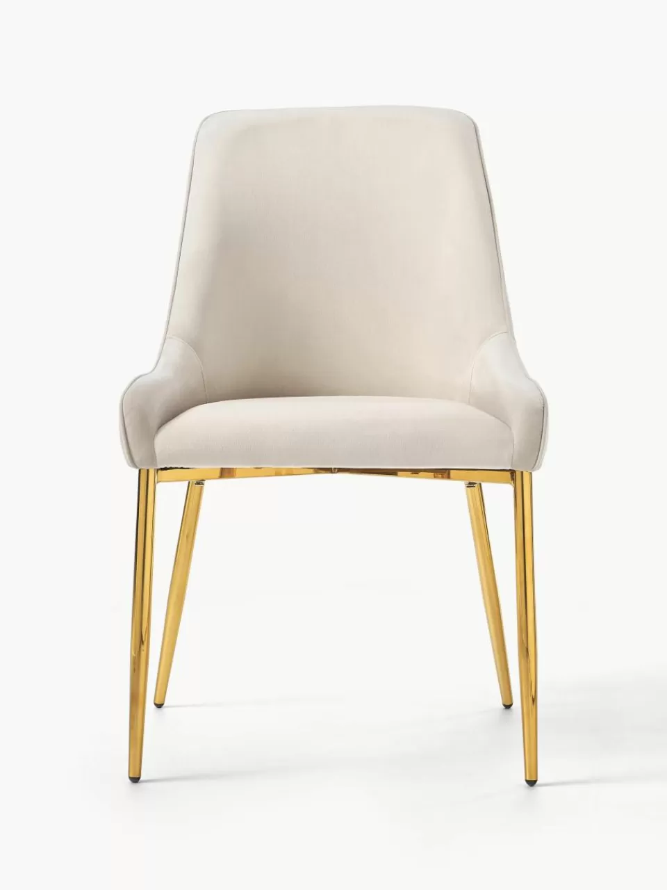 Westwing Collection Fluwelen stoel Ava met gouden poten | Stoelen