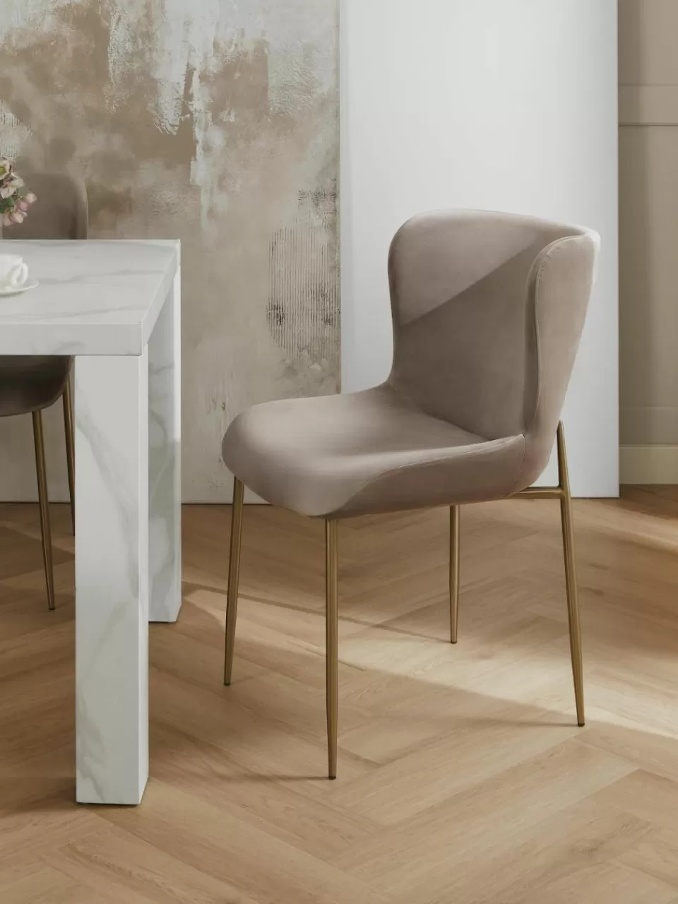 Westwing Collection Fluwelen stoel Tess | Stoelen