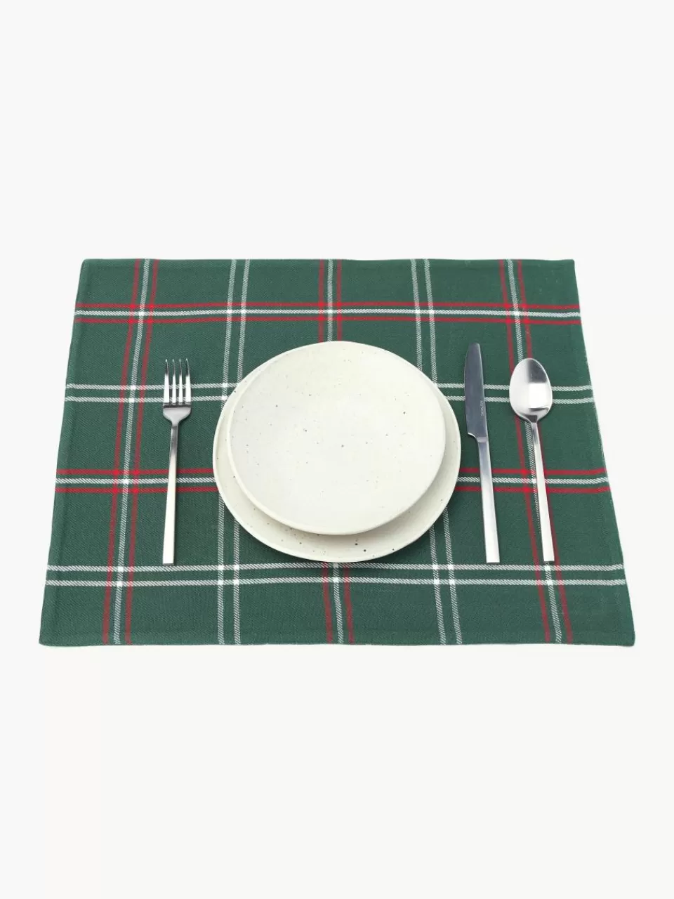 Westwing Collection Geruite placemats Aster, 2 stuks | Servies | Placemats