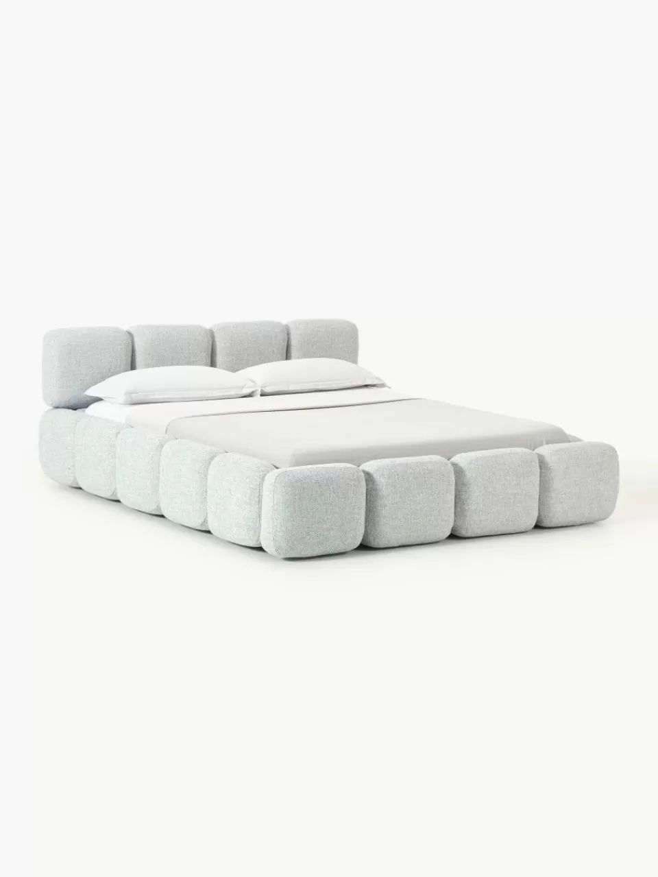 Westwing Collection Gestoffeerd bed Tayla van bouclé | Bedden | Gestoffeerde Bedden