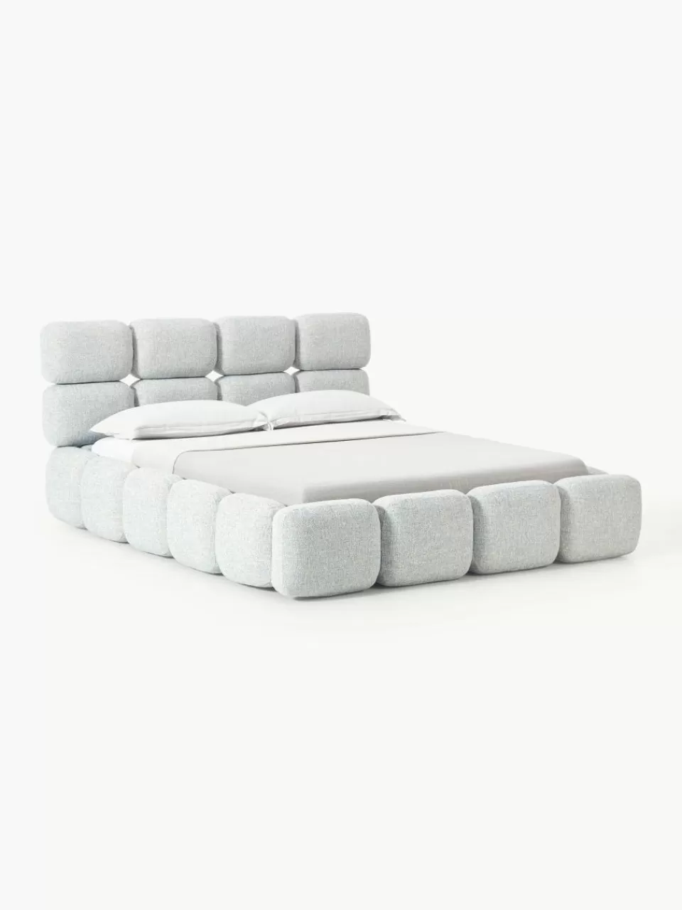 Westwing Collection Gestoffeerd bed Tayla van bouclé | Bedden | Gestoffeerde Bedden