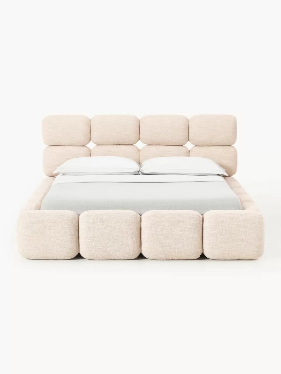 Westwing Collection Gestoffeerd bed Tayla van bouclé | Bedden | Gestoffeerde Bedden