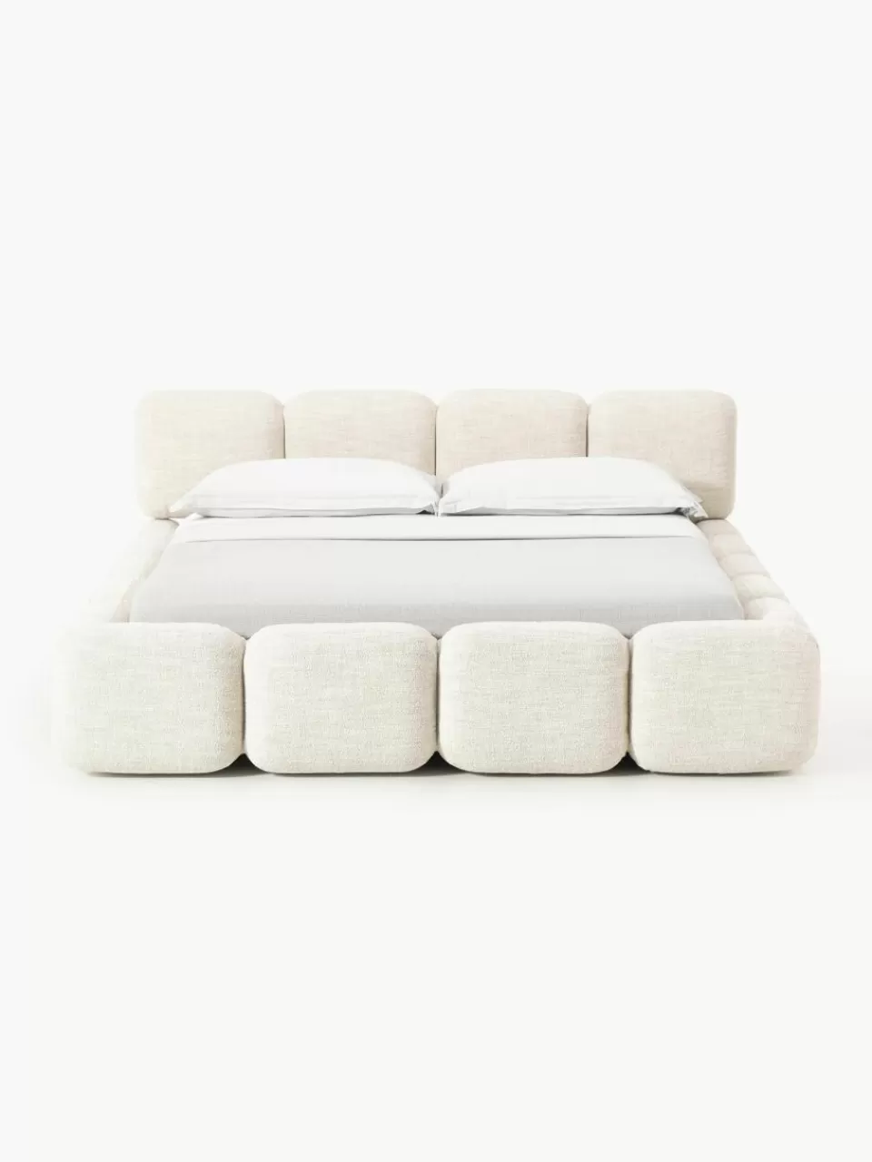 Westwing Collection Gestoffeerd bed Tayla van bouclé | Bedden | Gestoffeerde Bedden