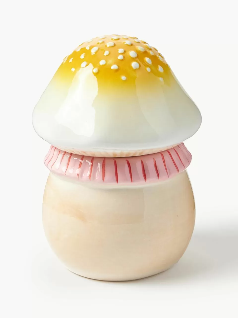 &k Amsterdam Handbeschilderde opbergpot Magic Mushroom van dolomiet | Decoratie