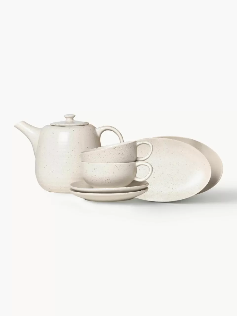 Broste Copenhagen Handgemaakt theeservies Nordic Vanilla, 2 personen (7 stuks) | Servies | Serviessets