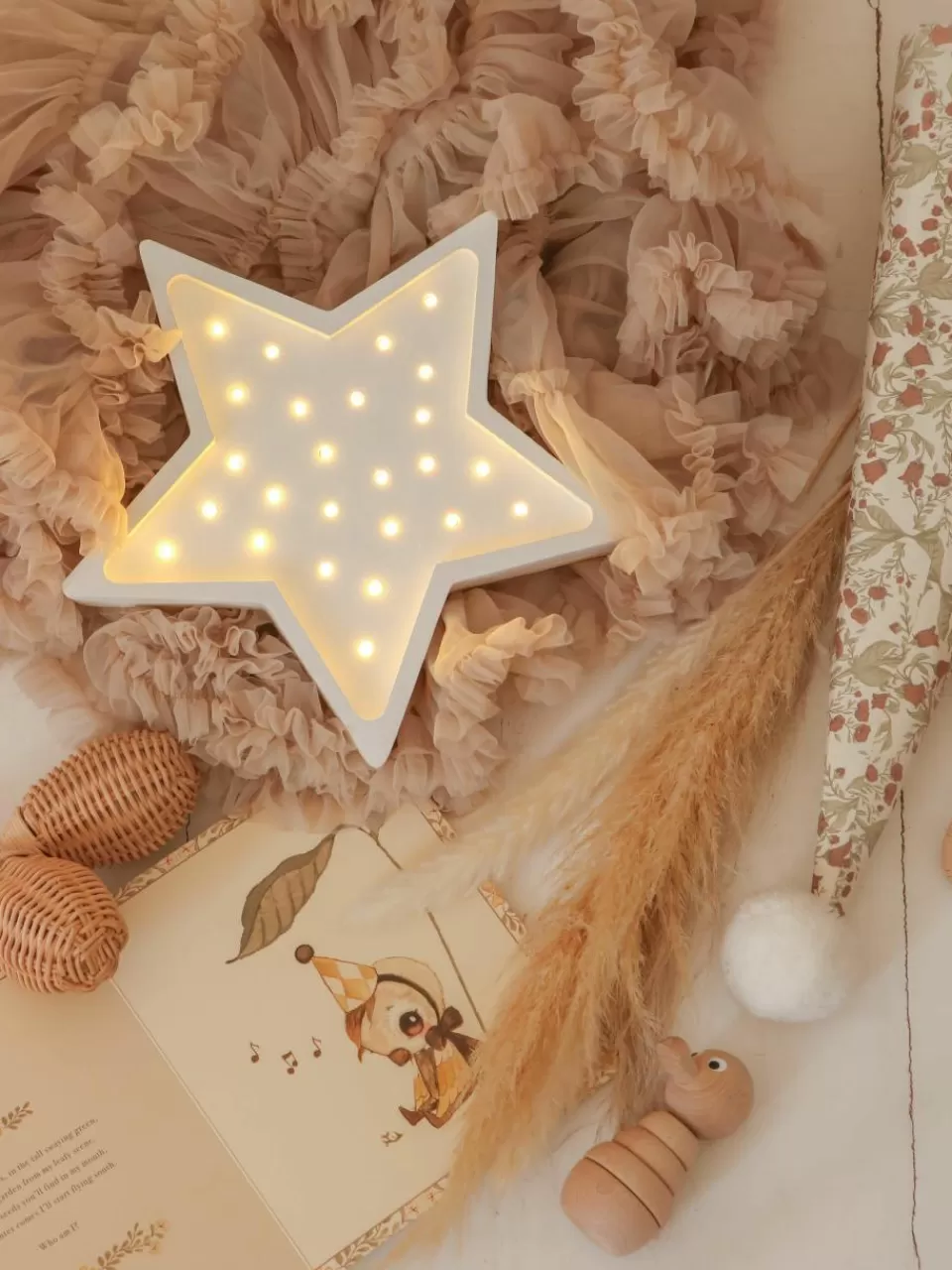 Little Lights Handgemaakte LED-kinderlamp Star met timerfunctie en afstandsbediening, dimbaar | Kinderlampen | Kinderlampen