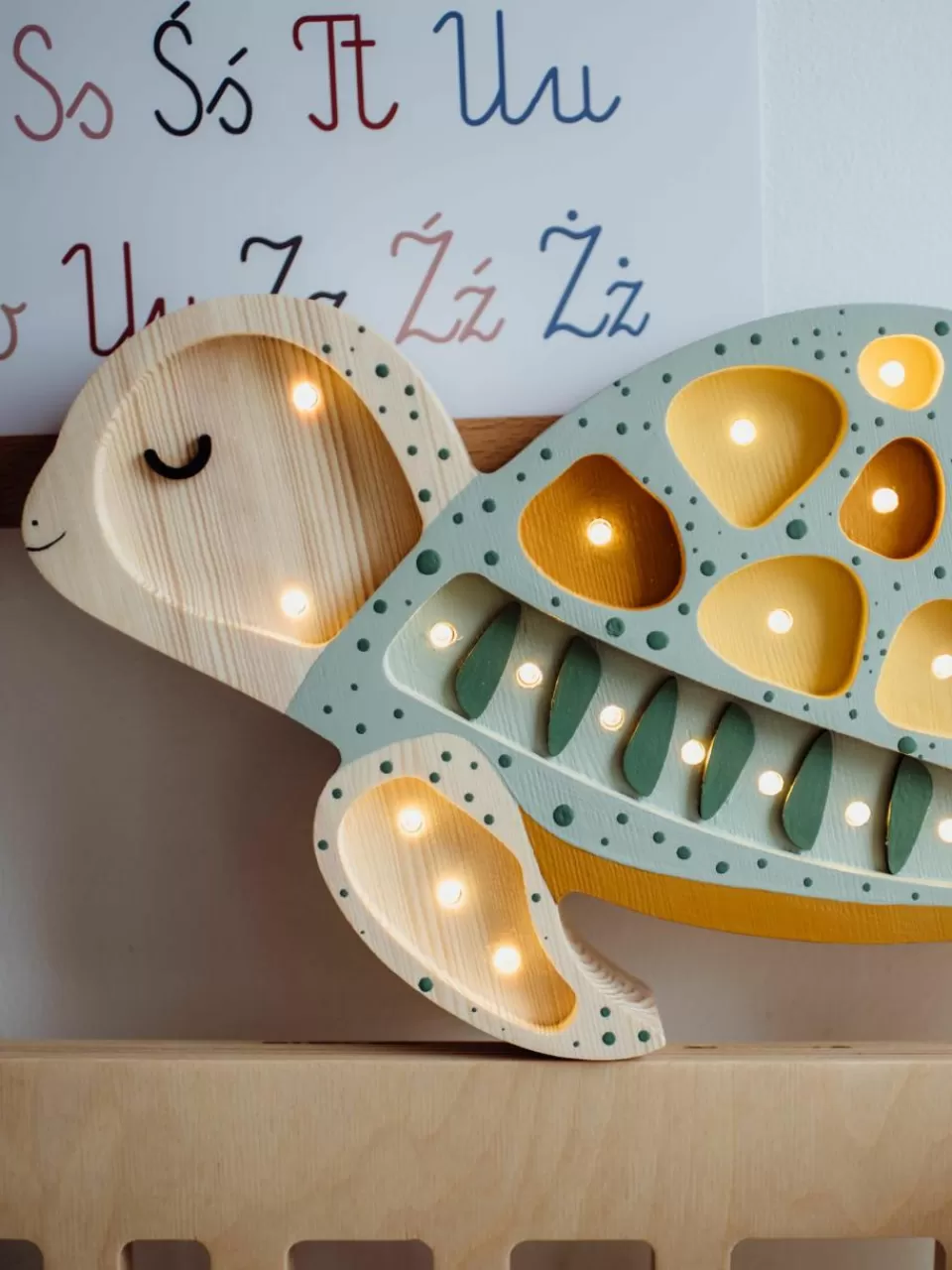 Little Lights Handgemaakte LED-kinderlamp Turtle met timerfunctie en afstandsbediening, dimbaar | Kinderlampen | Kinderlampen