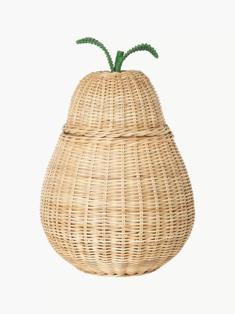 ferm LIVING Kids Handgemaakte opbergmand Pear van rotan | Speelgoed Opbergen | Speelgoed Opbergen