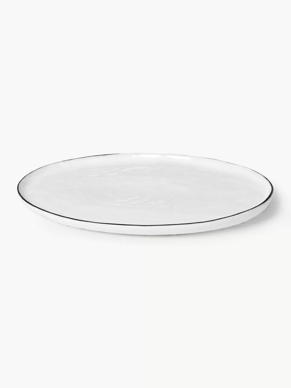 Broste Copenhagen Handgemaakte porseleinen serveerplateau Salt, L 30 x B 20 cm | Serveerschalen & -Planken | Servies