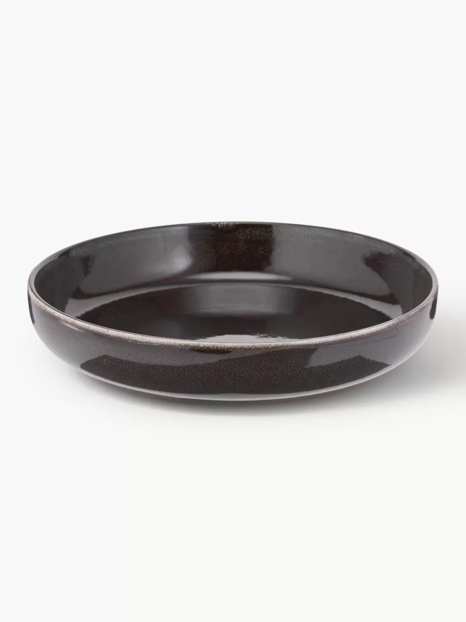 Broste Copenhagen Handgemaakte schalen Nordic Coal, Ø 22 cm, 4 stuks | Diepe Borden | Servies