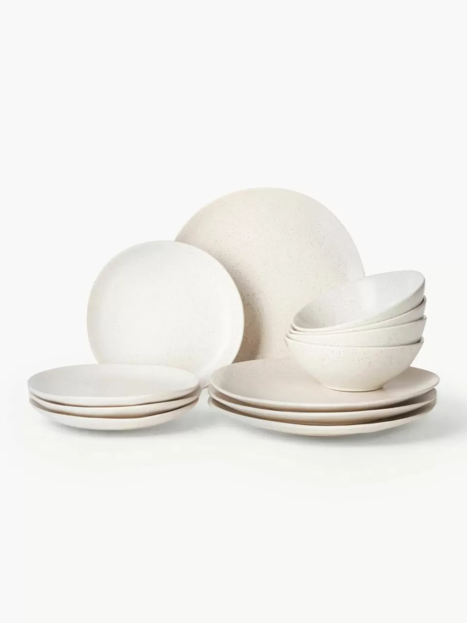 Broste Copenhagen Handgemaakte serviesset Nordic Vanilla, 4 personen (12-delig) | Servies | Serviessets