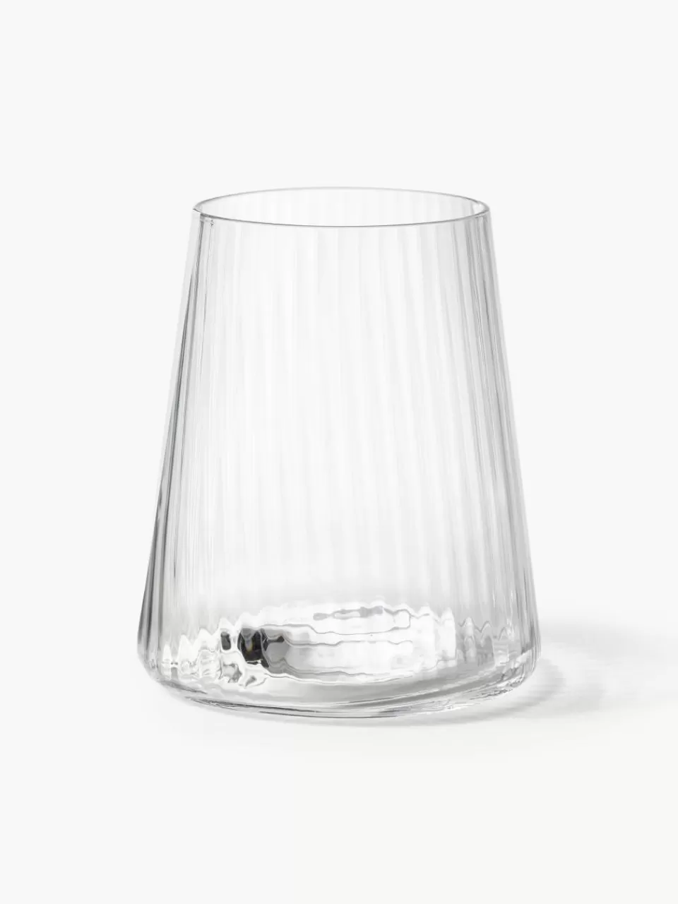 Westwing Collection Handgemaakte waterglazen Cami met groefstructuur, 4 stuks | Servies | Waterglazen