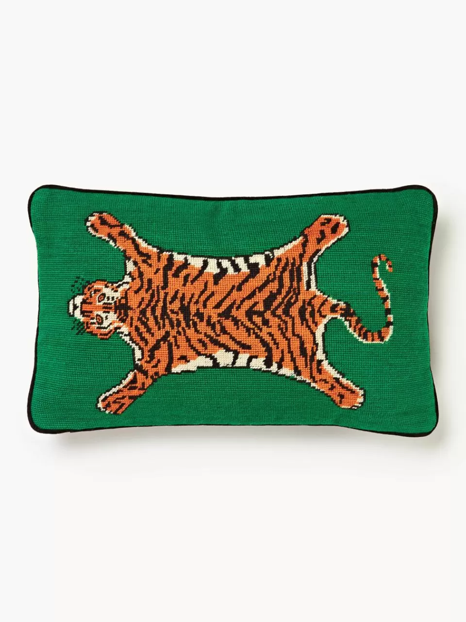 Jonathan Adler Handgemaakte wollendecoratief kussen Tiger | Sierkussens | Sierkussens