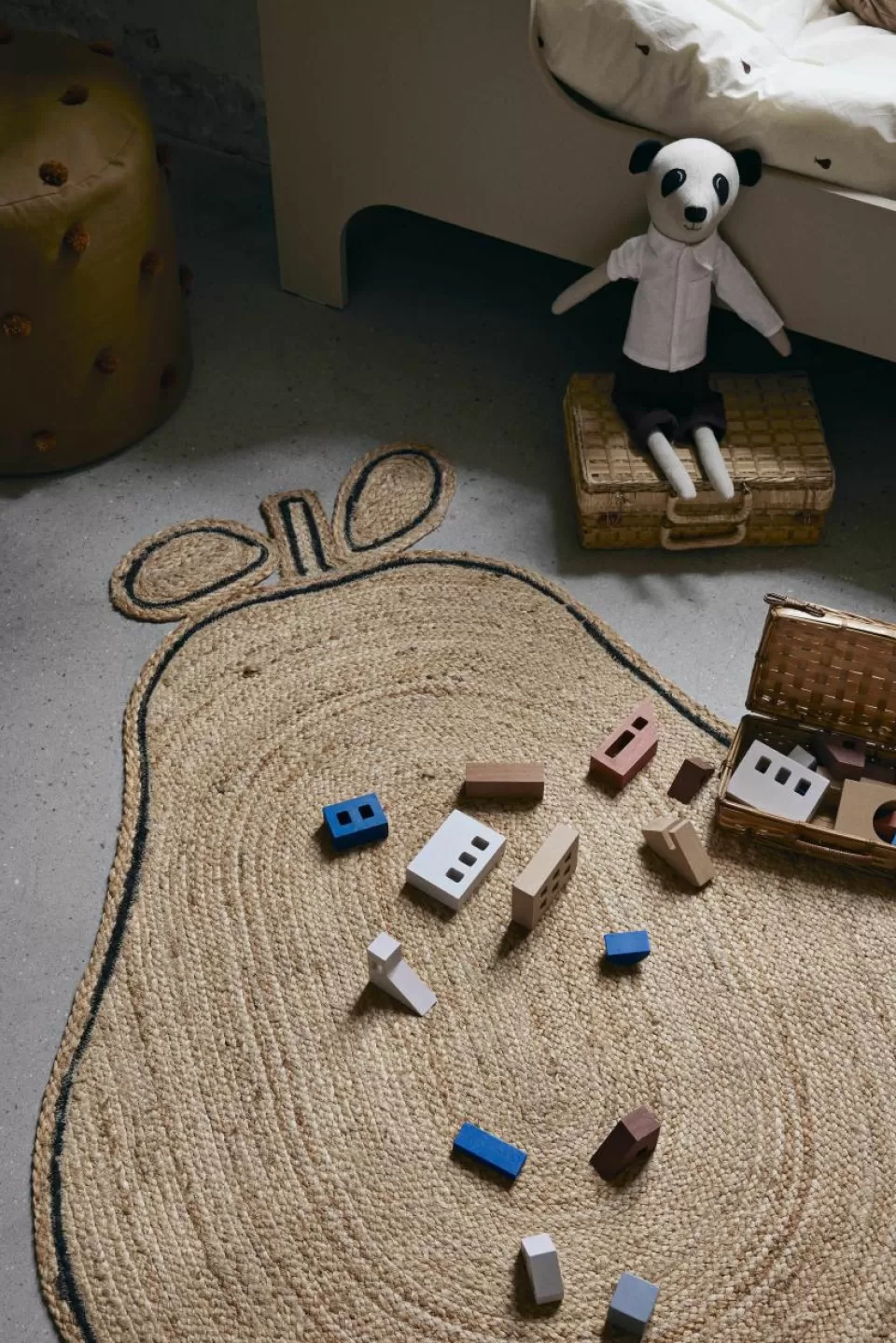 ferm LIVING Kids Handgevlochten jute vloerkleed Pear | Kindervloerkleden | Kindervloerkleden