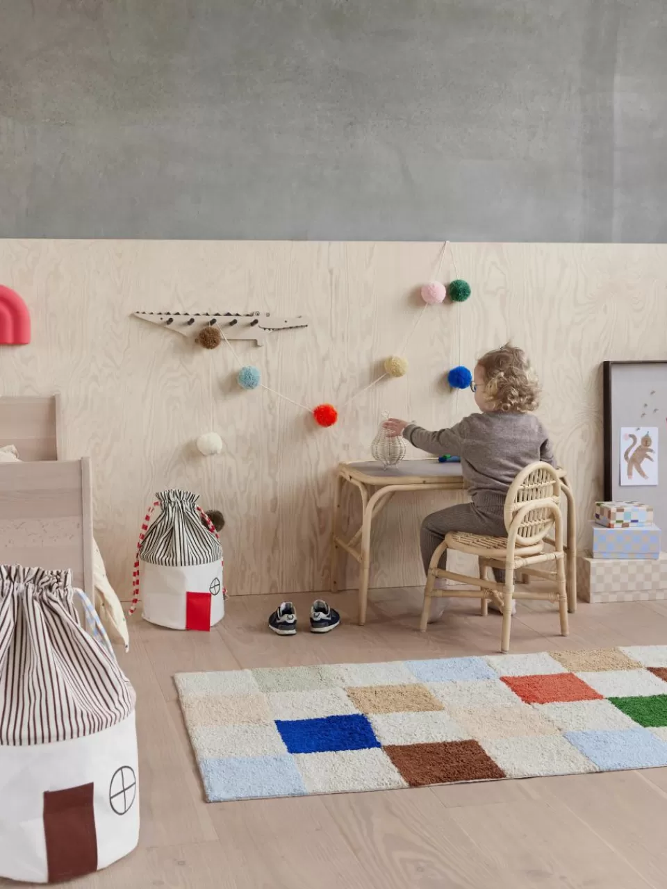 Oyoy Living Design Handgeweven kinderkleed Chess | Kindervloerkleden | Kindervloerkleden