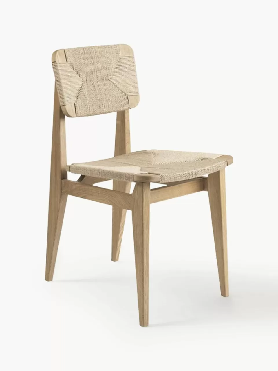 GUBI Houten stoel C-Chair van eikenhout met gevlochten zitvlak | Stoelen | Houten Stoelen