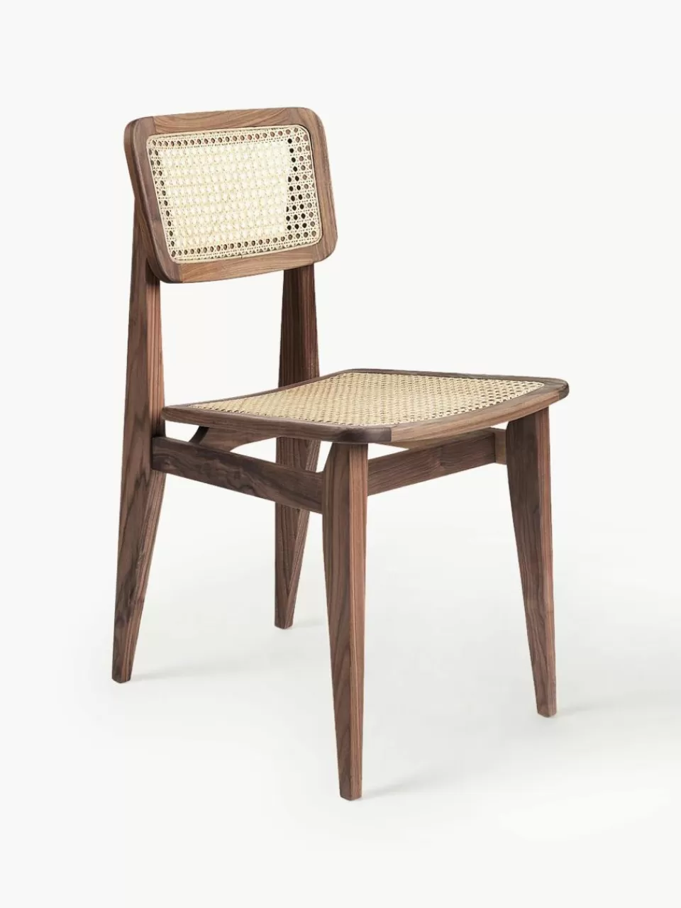 GUBI Houten stoel C-Chair van walnoothout met Weens vlechtwerk | Stoelen | Houten Stoelen