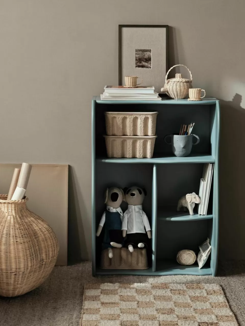 ferm LIVING Kids Houten wandkast Slope | Kinderkamer Wandplanken