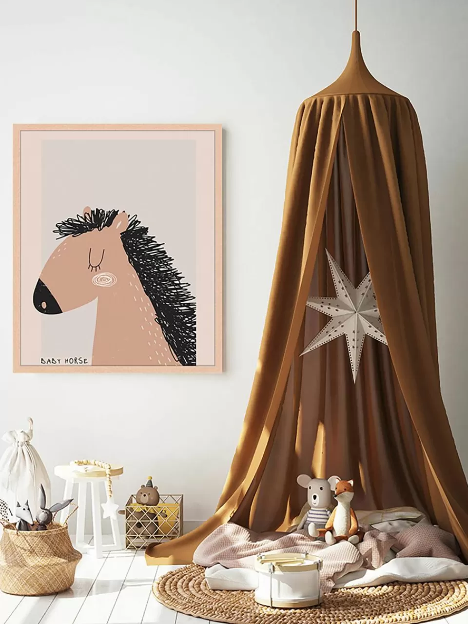 Any Image Ingelijste digitale print Baby Horse | Kinderkamer Decoratie