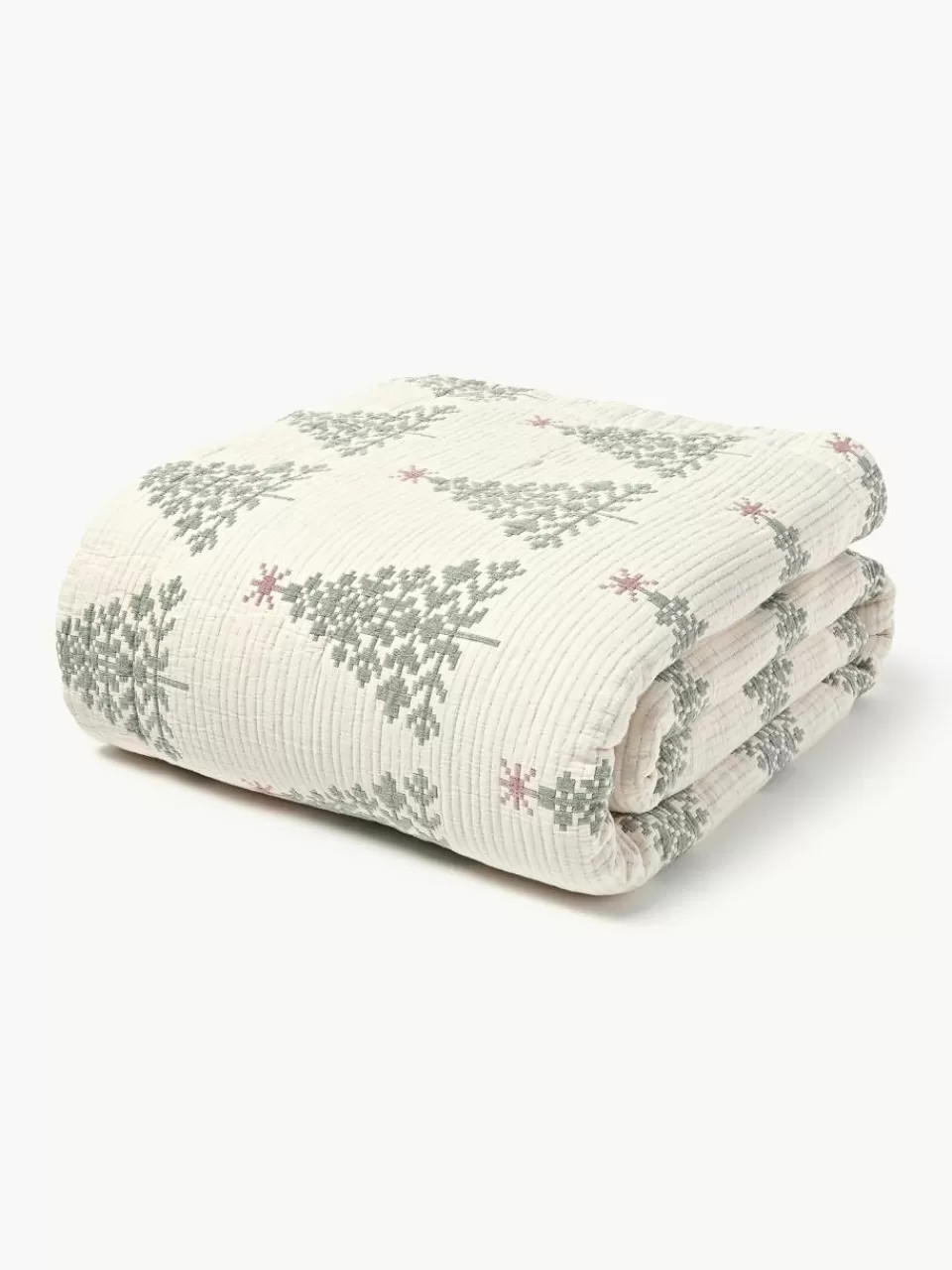 Westwing Collection Jacquard bedsprei Cianna met kerstpatroon | Bedspreien