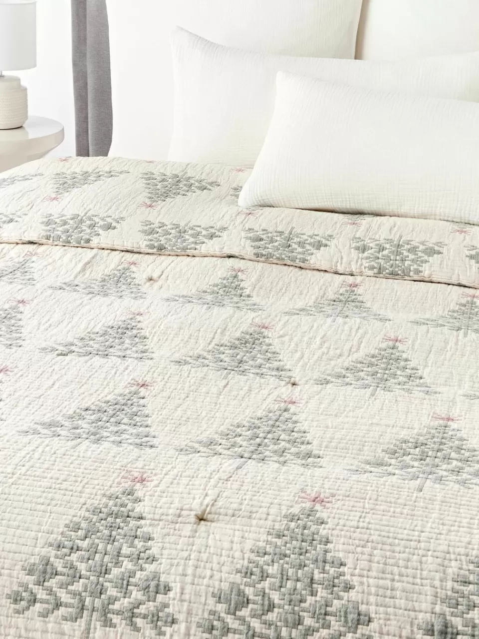 Westwing Collection Jacquard bedsprei Cianna met kerstpatroon | Bedspreien