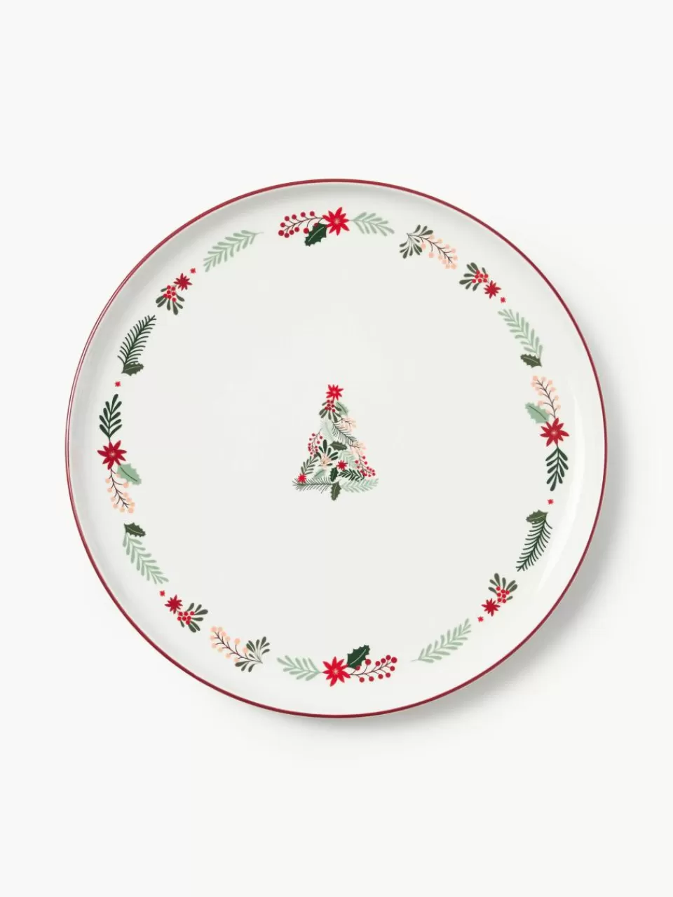 Westwing Collection Kerstserveerbord Eve van porselein | Servies | Serveerschalen & -Planken