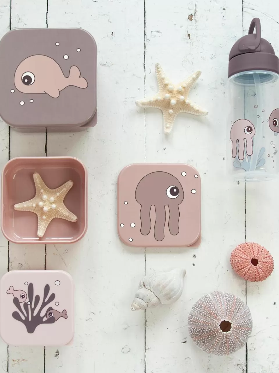 Done by Deer Kinderlunchbox Sea Friends, set van 3 | Broodtrommels & Flessen | Kinderservies & -Bestek