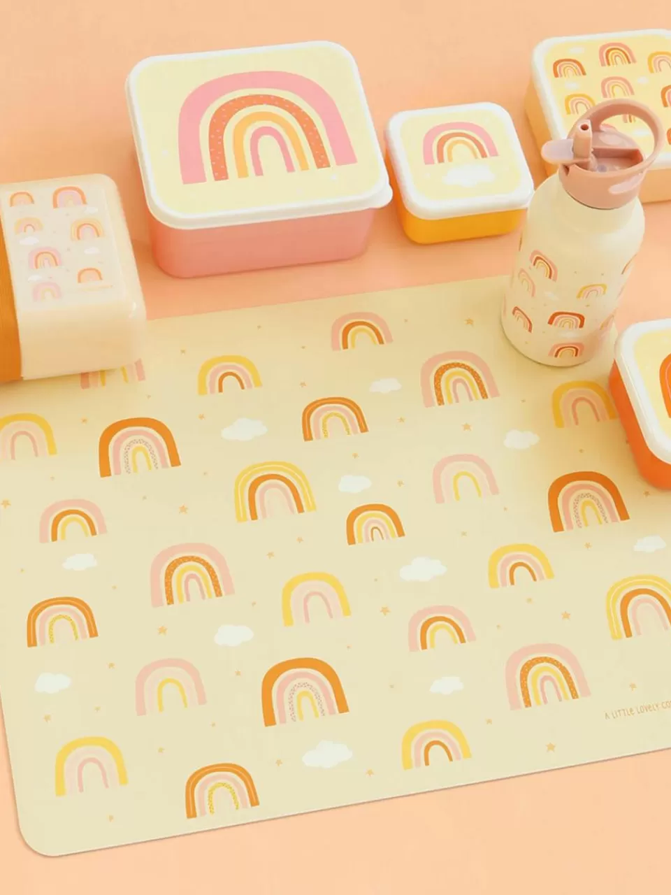 A Little Lovely Company Kinderplacemat Rainbows | Kinderservies & -Bestek