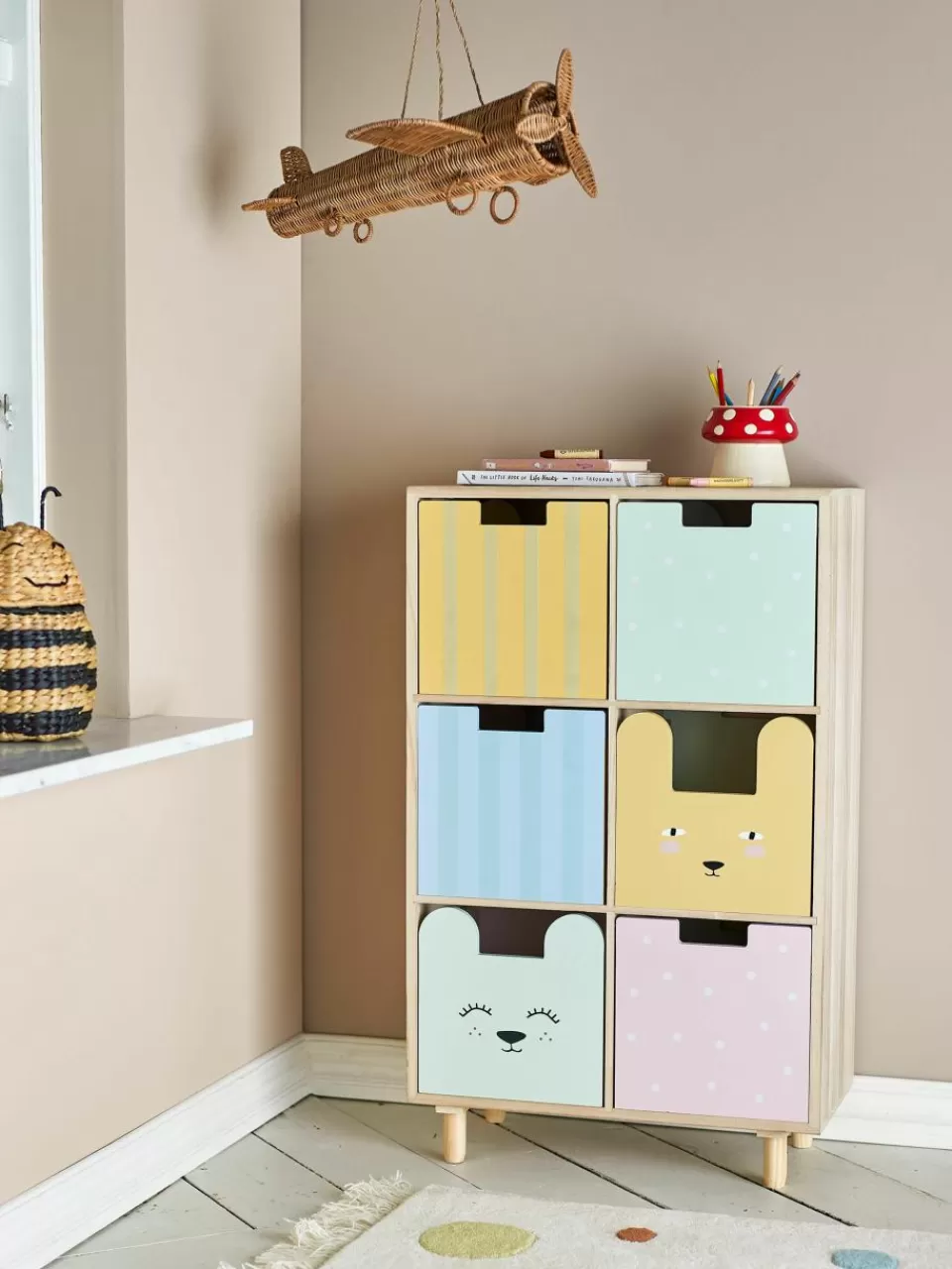 Bloomingville Mini Kinderwandkast Calle met lades | Kinderkamer Wandplanken