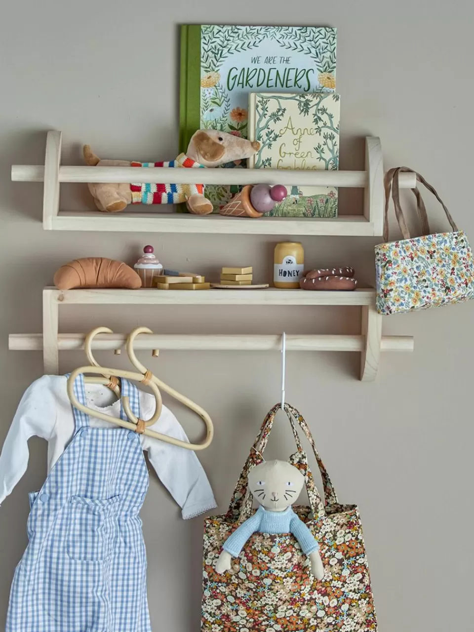 Bloomingville Mini Kinderwandplank Mingus gemaakt van paulowniahout | Kinderkamer Wandplanken