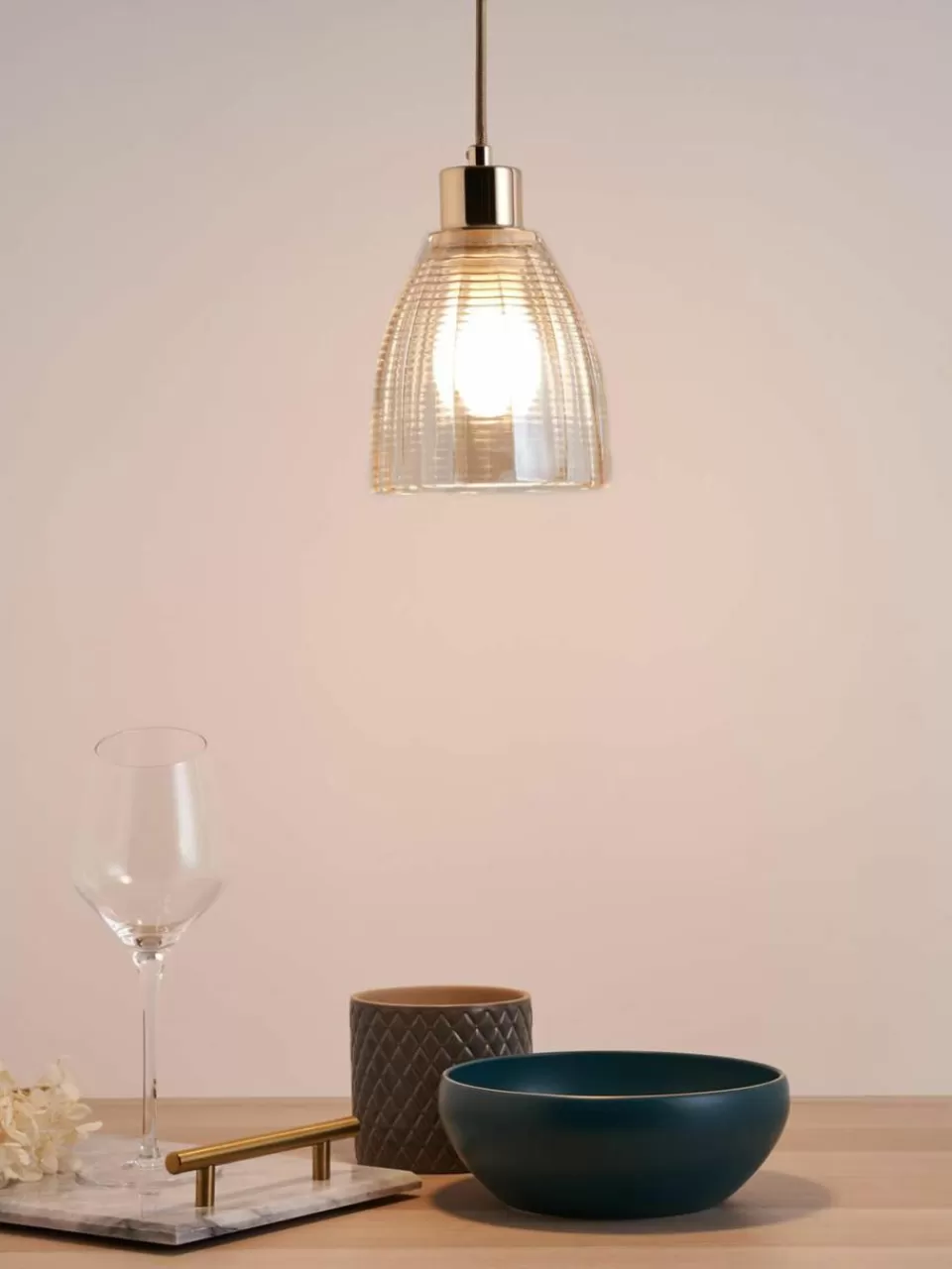 Westwing Kleine hanglamp Gleaming Gold van glas | Hanglampen | Hanglampen