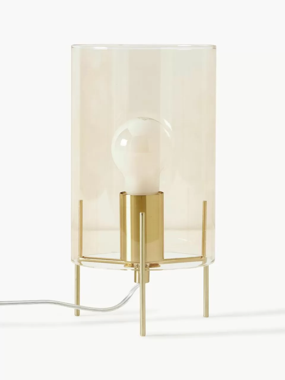 Westwing Collection Kleine tafellamp Laurel van gekleurd glas | Bureaulampen | Tafellampen