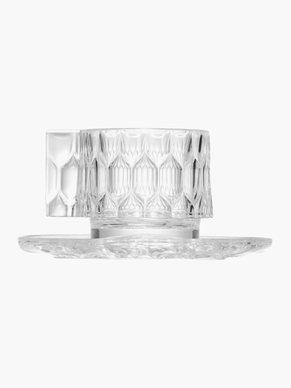 Kartell Koffiekopjes met schoteltjes Jellies met structuurpatroon, 4 stuks | Koffiekopjes